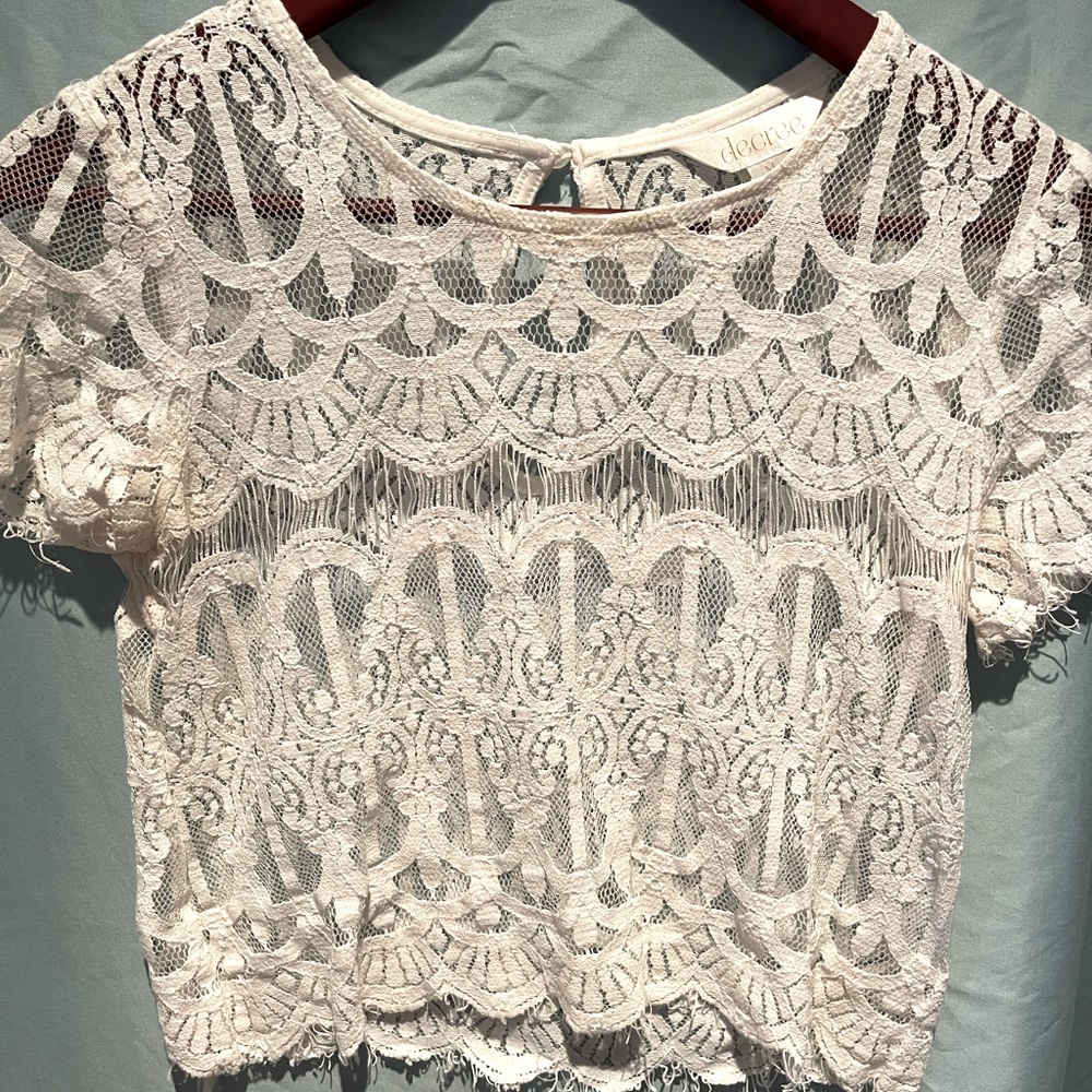 Cream shear blouse